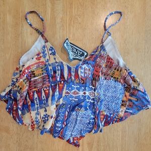 NWT Angie Printed crop top
